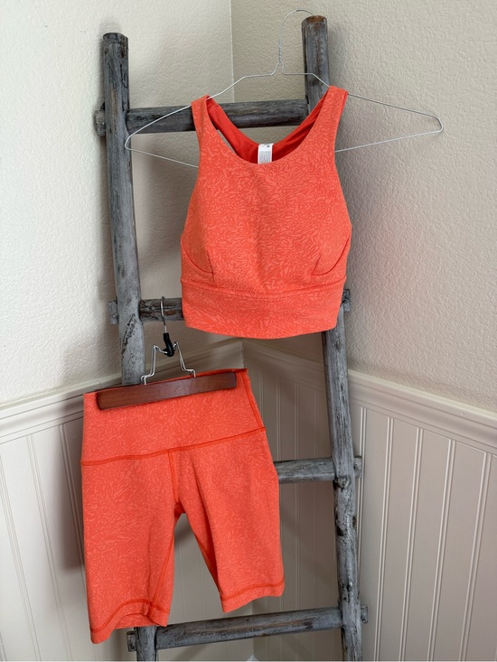 lululemon athletica Pants - Lululemon Wunder Train High Rise Short and Sports Bra Set In Crunch Warm Coral